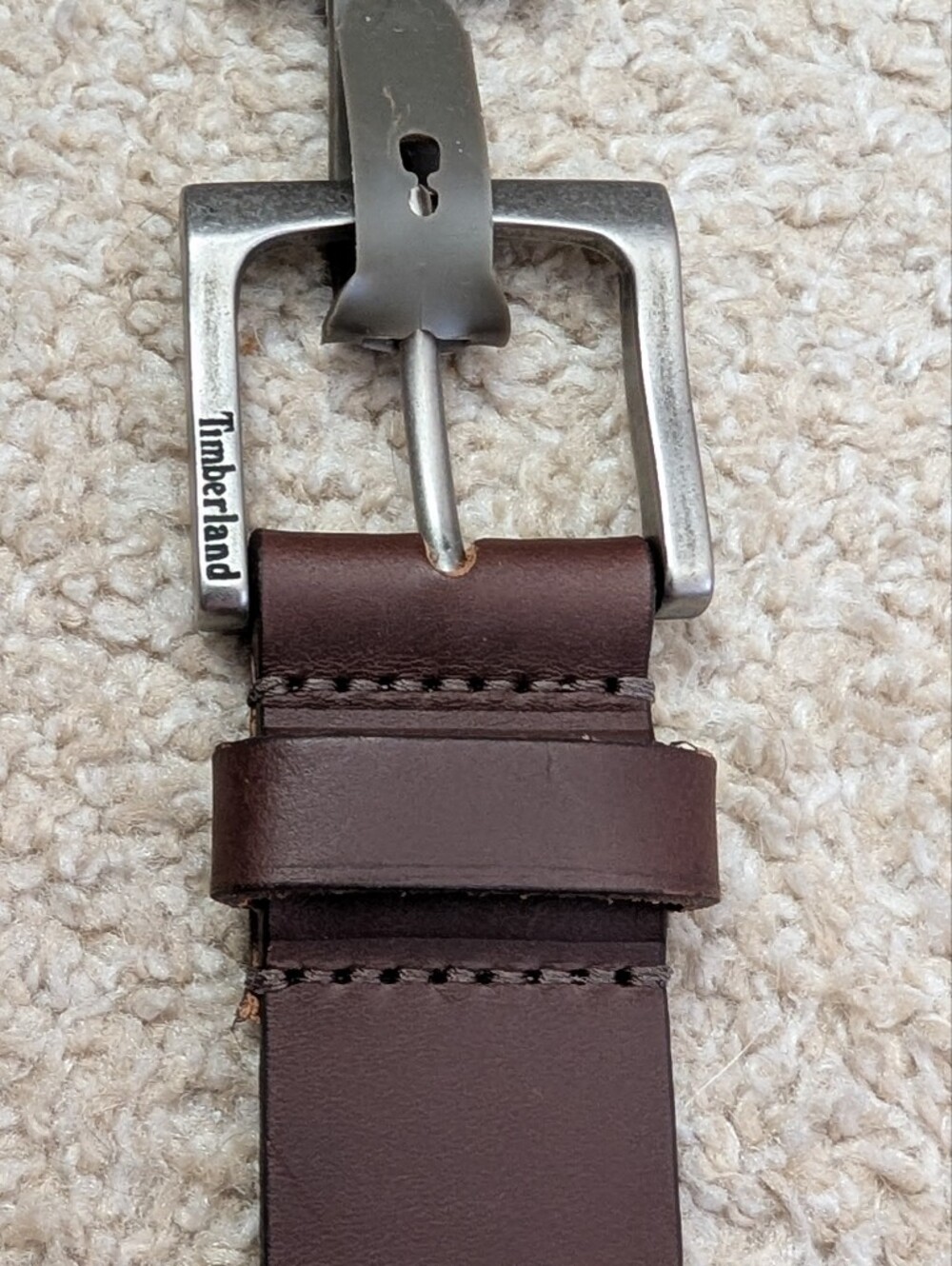Timberland Men's Brown Leather Belt Size 38. New With Tags - Picture 2 of 6